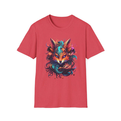Colorful Fox Illustration Unisex T-Shirt - Vibrant Art Tee