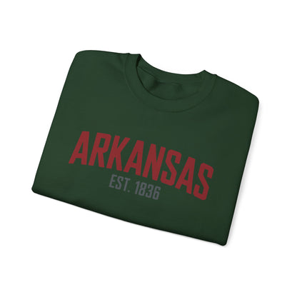 Arkansas Established 1836 Crewneck Sweatshirt