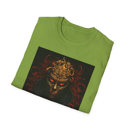 Bold Graphic Unisex Softstyle T-Shirt with Mask Design