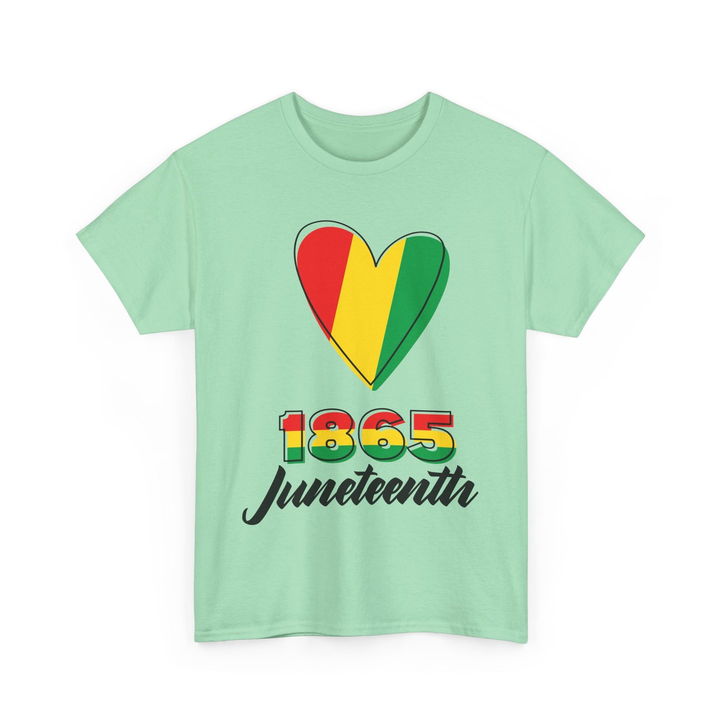 Juneteenth Heart Unisex Heavy Cotton Tee, Celebrate Freedom, Heritage Spirit Shirt, Black History Month Gift, Casual Tee for All