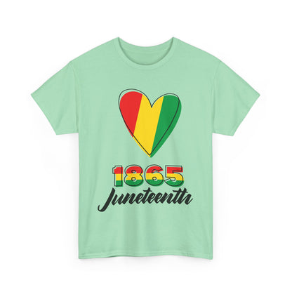 Juneteenth Heart Unisex Heavy Cotton Tee, Celebrate Freedom, Heritage Spirit Shirt, Black History Month Gift, Casual Tee for All
