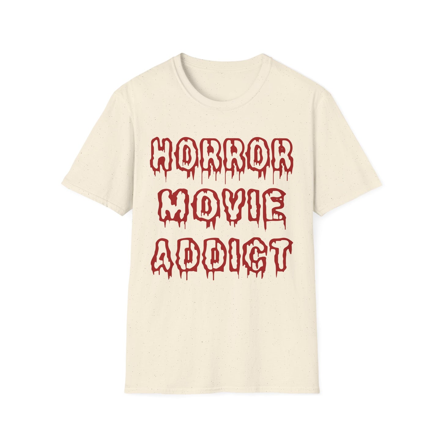 Horror Movie Addict T-Shirt, Unisex Softstyle Tee, Gifts for Film Lovers, Horror Movie Fans, Halloween Apparel, Casual Wear