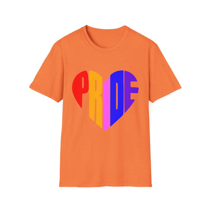 Pride Heart T-Shirt, LGBTQ Apparel, Unisex T-Shirt, Softstyle Tee, Gay Pride Shirt, Celebration Wear, Rainbow Love Tee