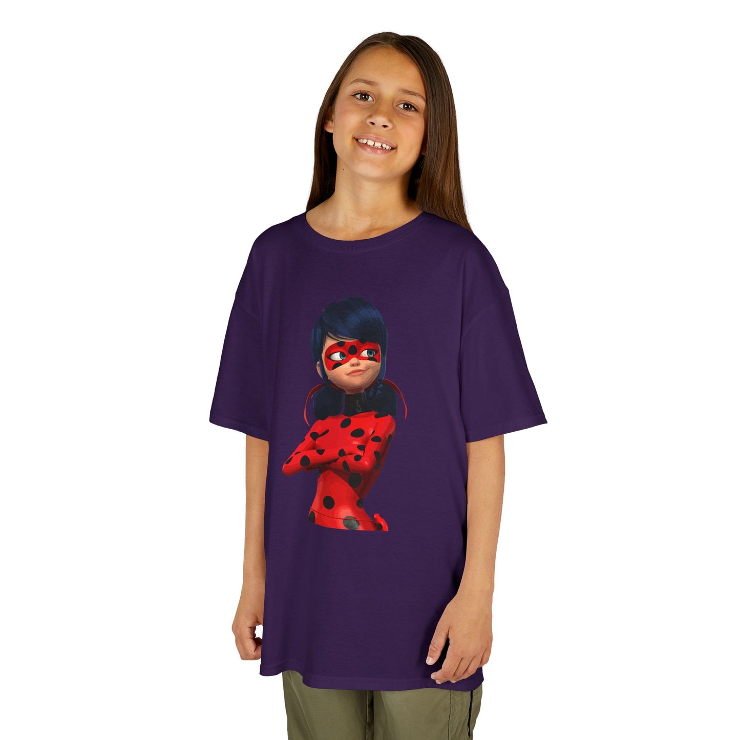 Cool Ladybug Superhero Kids Heavy Cotton Tee | Fun and Playful Design for Young Heroes