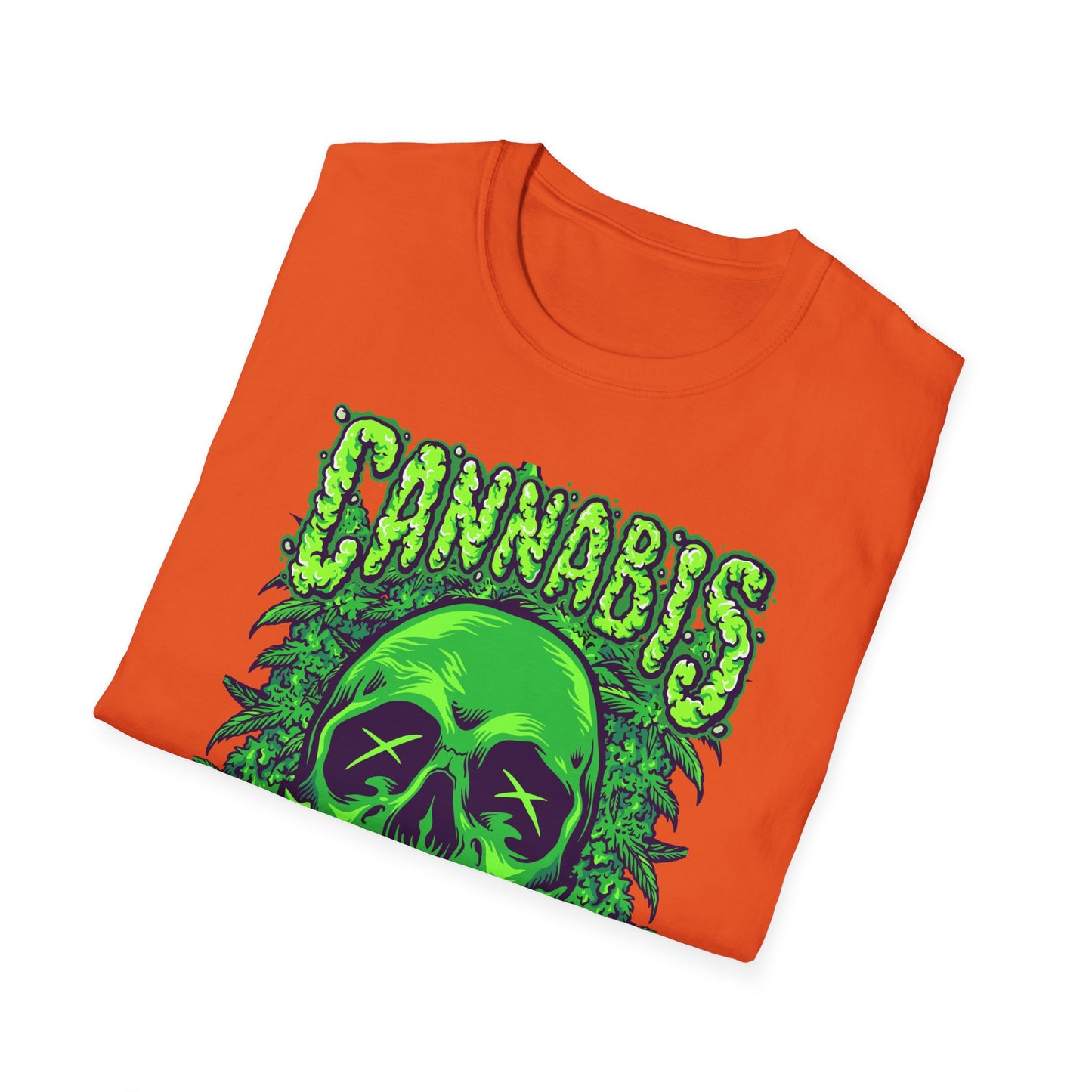 Green Skull Cannabis Unisex T-Shirt – Perfect for Stoner Culture and Everyday Wear