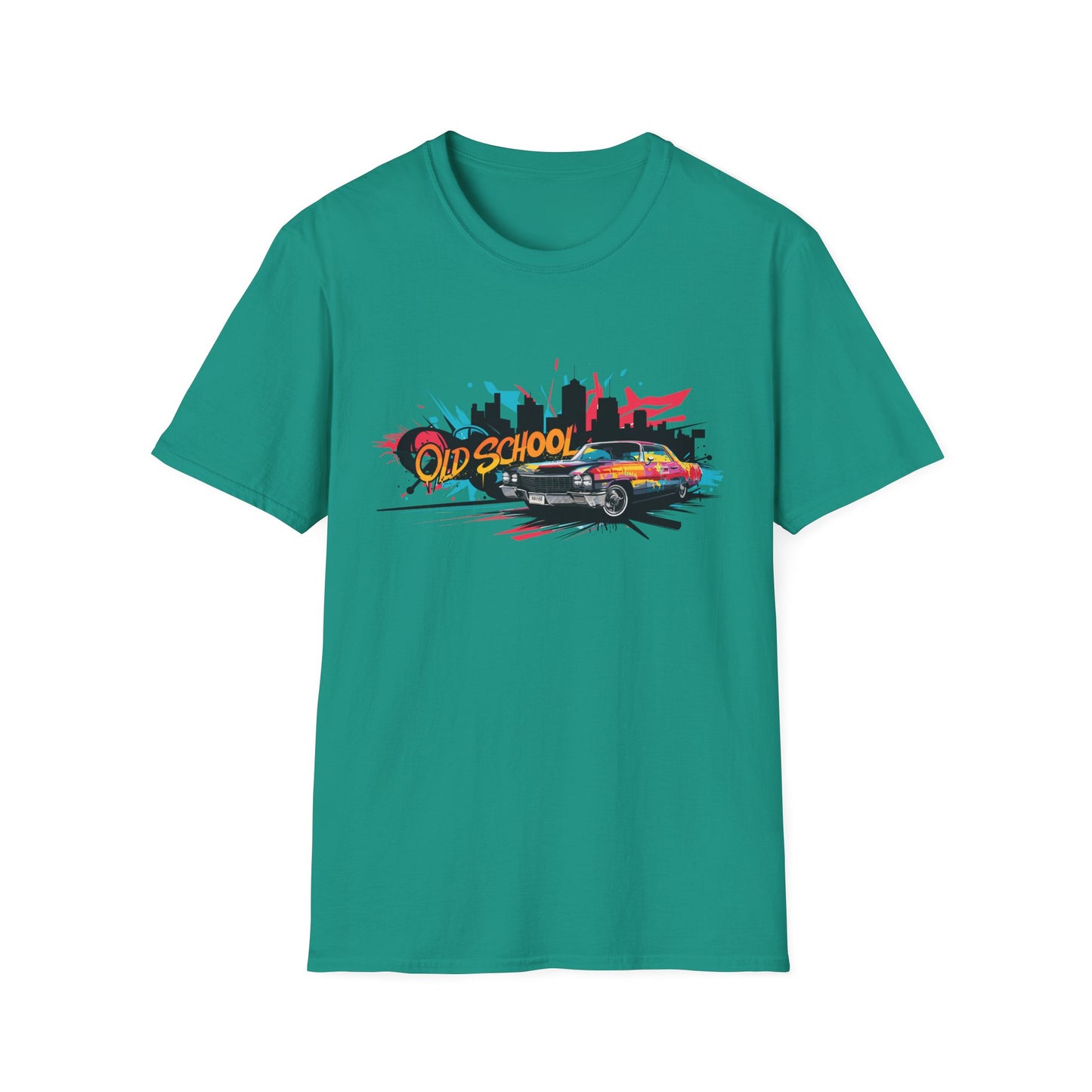 Retro Car Graphic Unisex Softstyle T-Shirt, Vintage Tee, Old School Shirt, Cool Graphic Tee, Gift for Car Lovers, Unisex T-Shirt