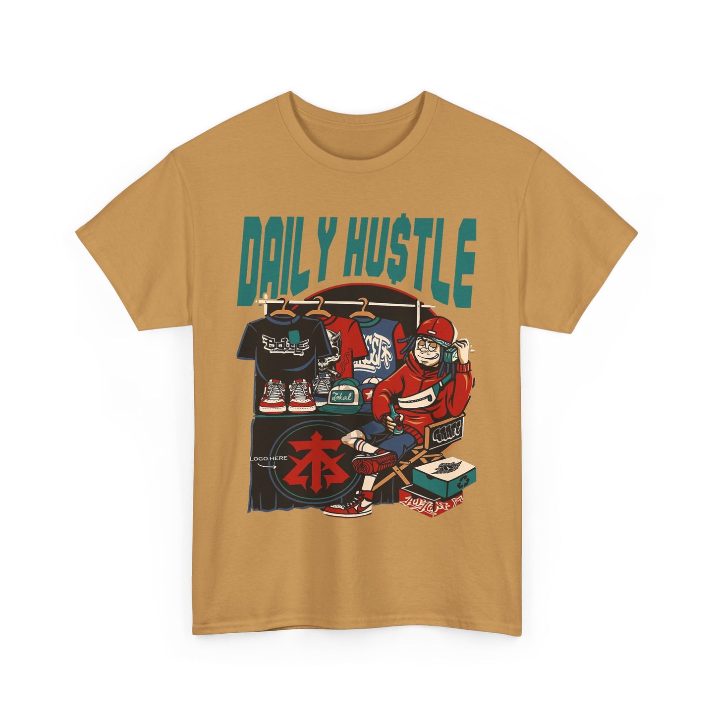 Daily Hustle Unisex Heavy Cotton Tee - Urban Streetwear for Creatives