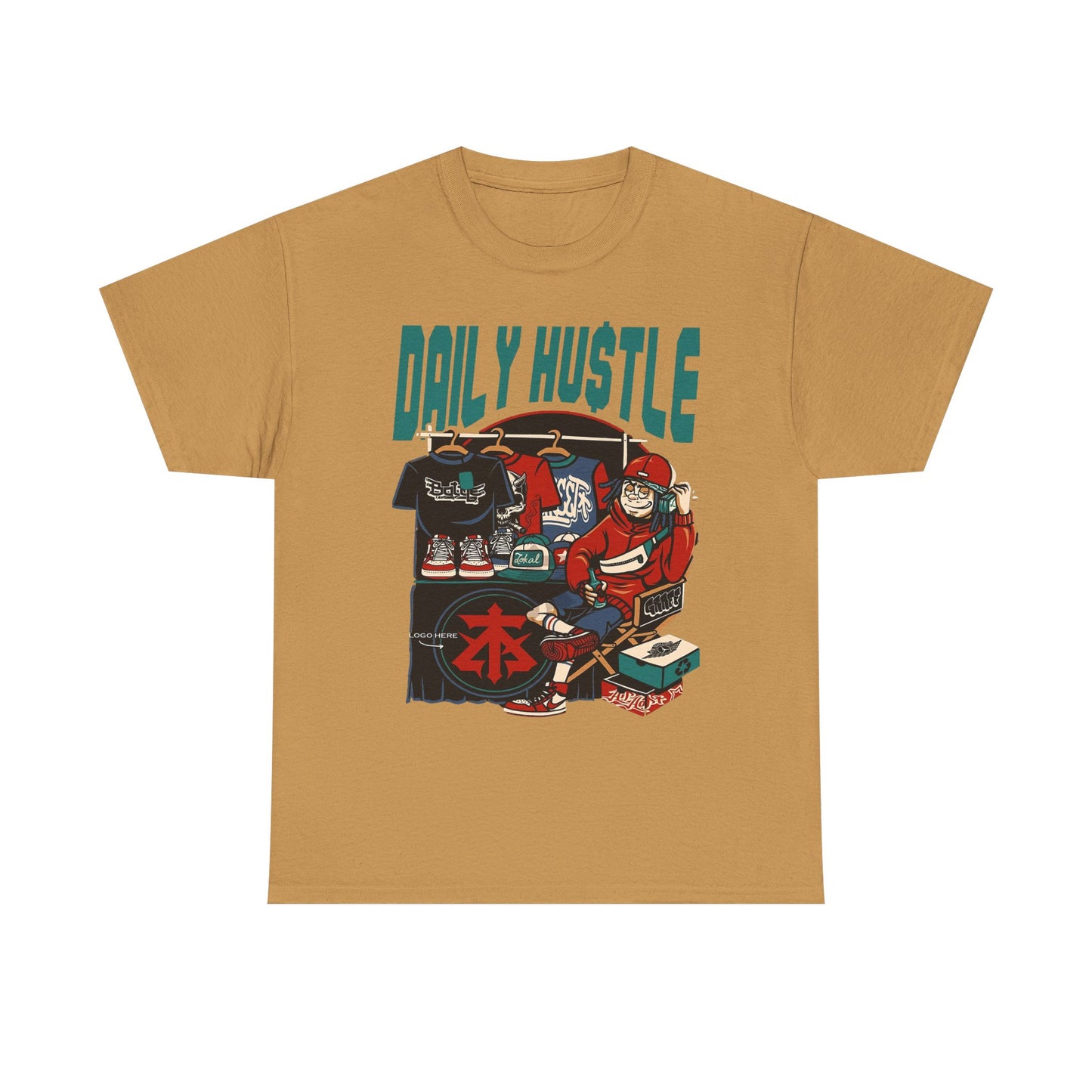 Daily Hustle Unisex Heavy Cotton Tee - Urban Streetwear for Creatives