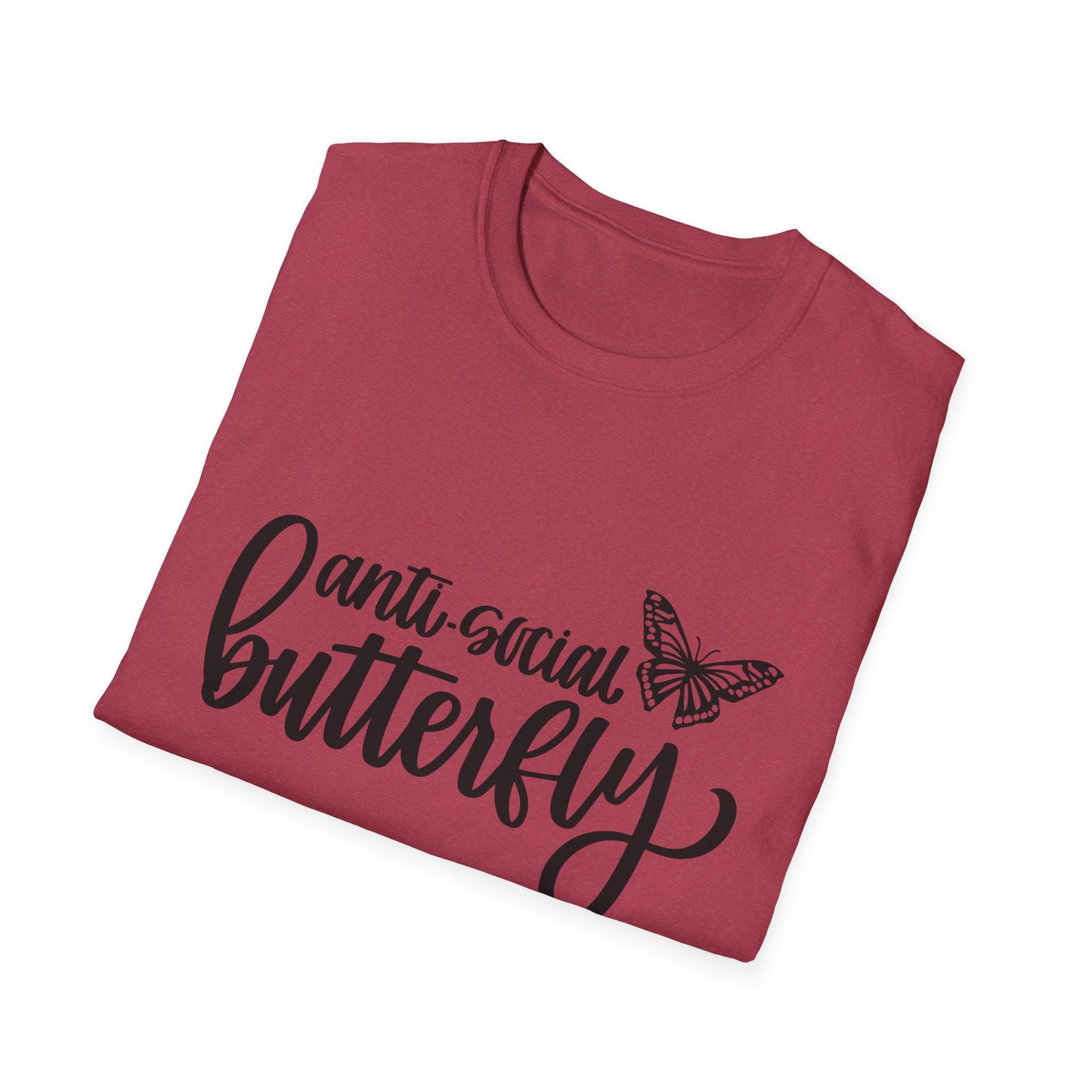 Anti-Social Butterfly Unisex Softstyle T-Shirt - Perfect for Introverts