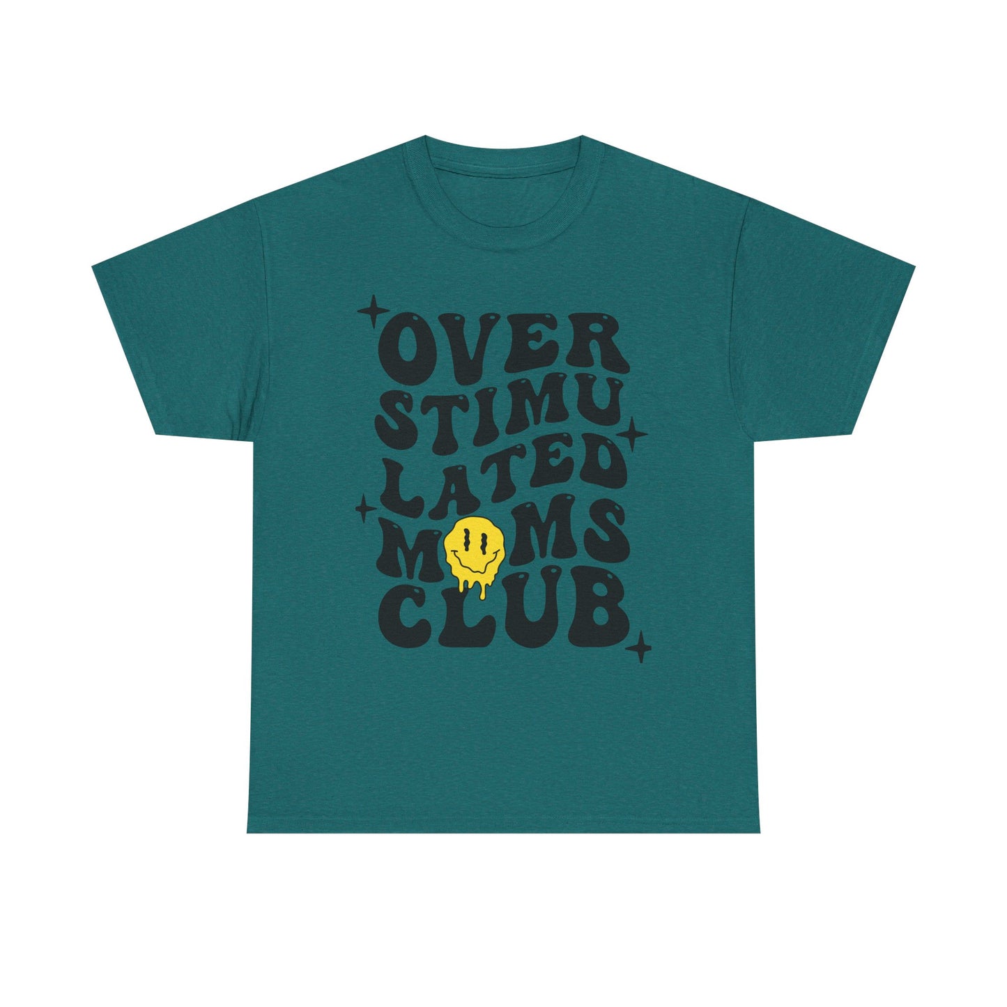 Overstimulated Moms Club Unisex Heavy Cotton Tee - Vibrant Orange T-Shirt for Busy Moms