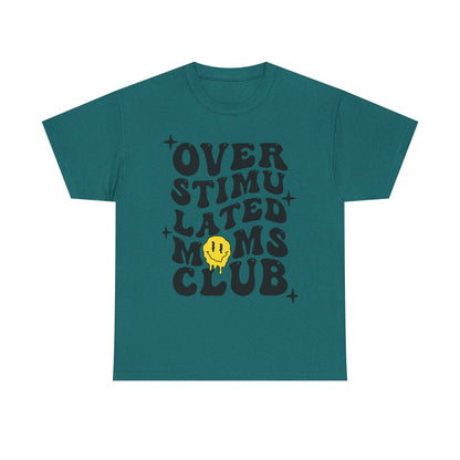 Overstimulated Moms Club Unisex Heavy Cotton Tee - Vibrant Orange T-Shirt for Busy Moms