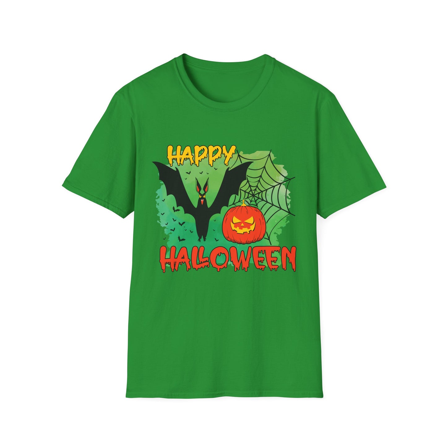 Happy Halloween Unisex Softstyle T-Shirt, Spooky Shirt, Halloween Tee, Fall Fashion, Trick or Treat Apparel