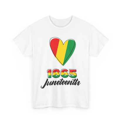 Juneteenth Heart Unisex Heavy Cotton Tee, Celebrate Freedom, Heritage Spirit Shirt, Black History Month Gift, Casual Tee for All