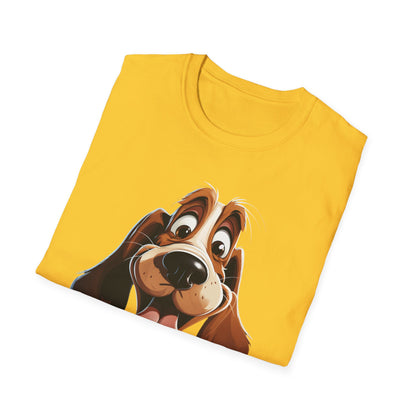 Cute Cartoon Dog Unisex Softstyle T-Shirt - Perfect for Pet Lovers