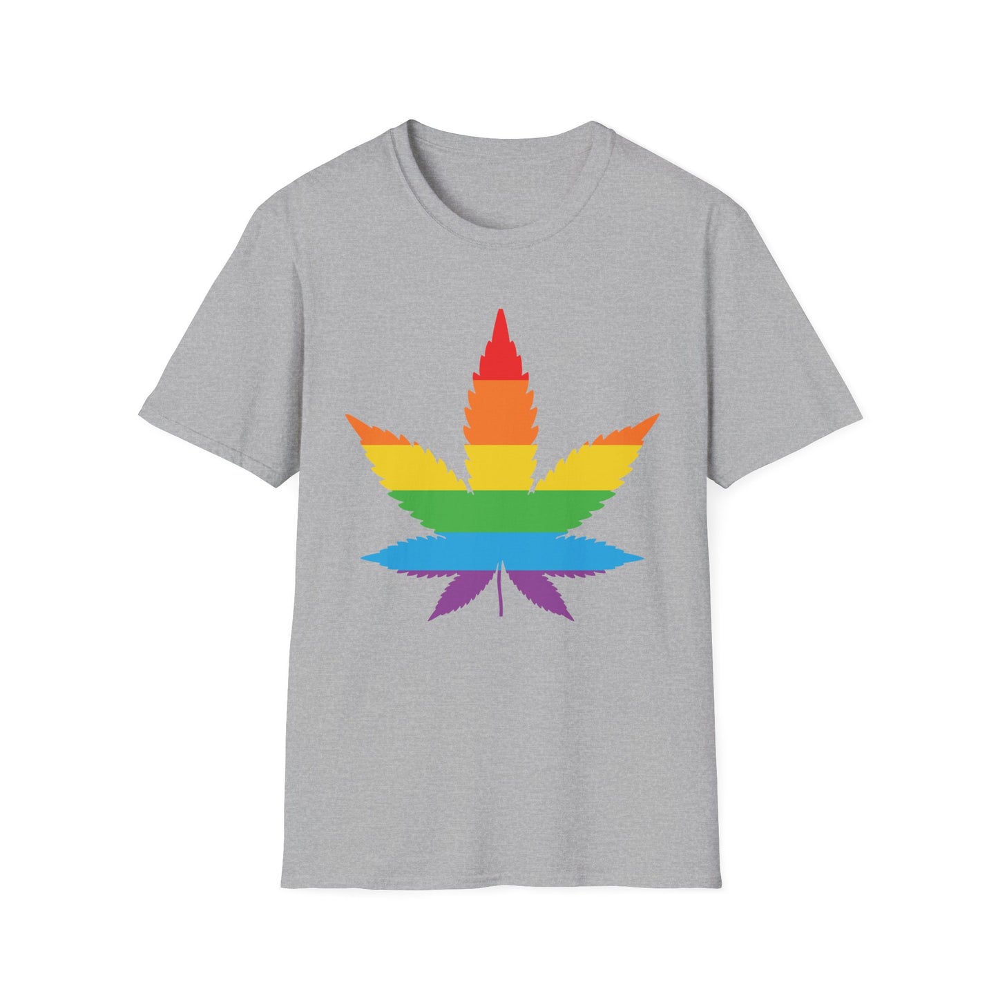 Rainbow Cannabis Leaf T-Shirt, Pride Shirt, LGBTQ+ Apparel, Gift for Cannabis Lovers, Summer Fashion, Unisex Tee