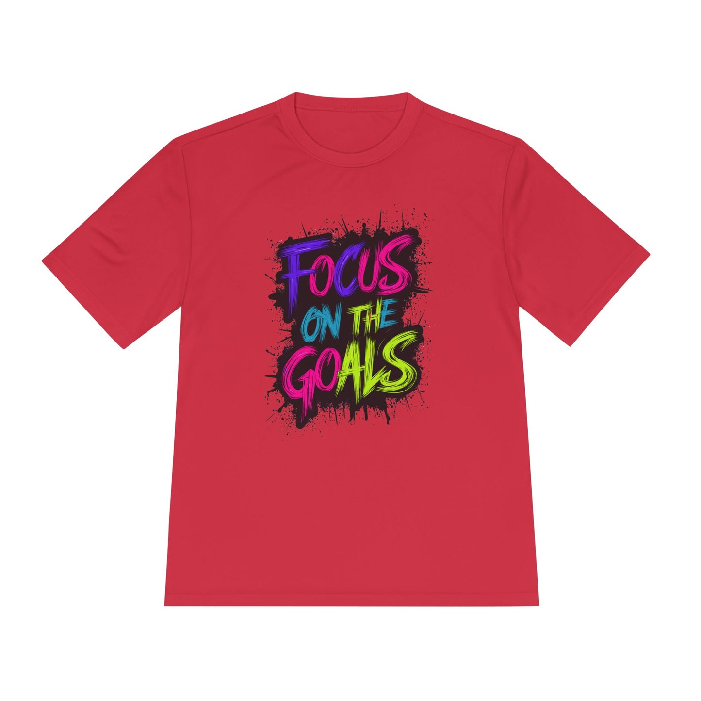 Colorful Motivational Fitness Tee for Active Lifestyle, Gym Shirt, Workout Shirt, Gift for Athletes, Focus on the Goals