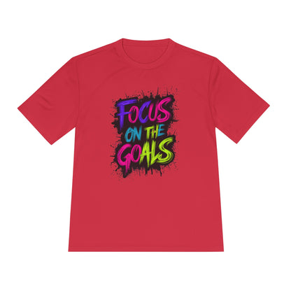 Colorful Motivational Fitness Tee for Active Lifestyle, Gym Shirt, Workout Shirt, Gift for Athletes, Focus on the Goals