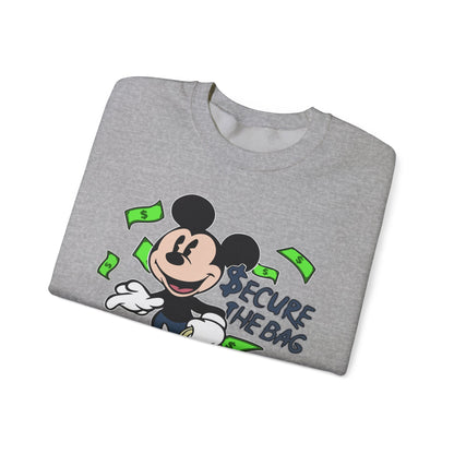 Mickey Mouse Secure the Bag Sweatshirt, Fun Crewneck, Trendy Unisex Apparel, Gift for Disney Lovers, Cozy Streetwear