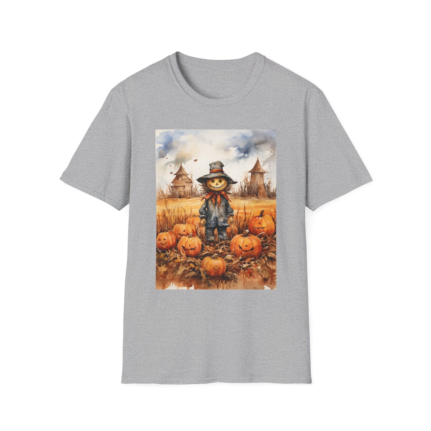 Autumn Scarecrow T-Shirt, Fall Halloween Tee, Pumpkin Patch Shirt, Unisex Graphic Top, Cozy Harvest Apparel