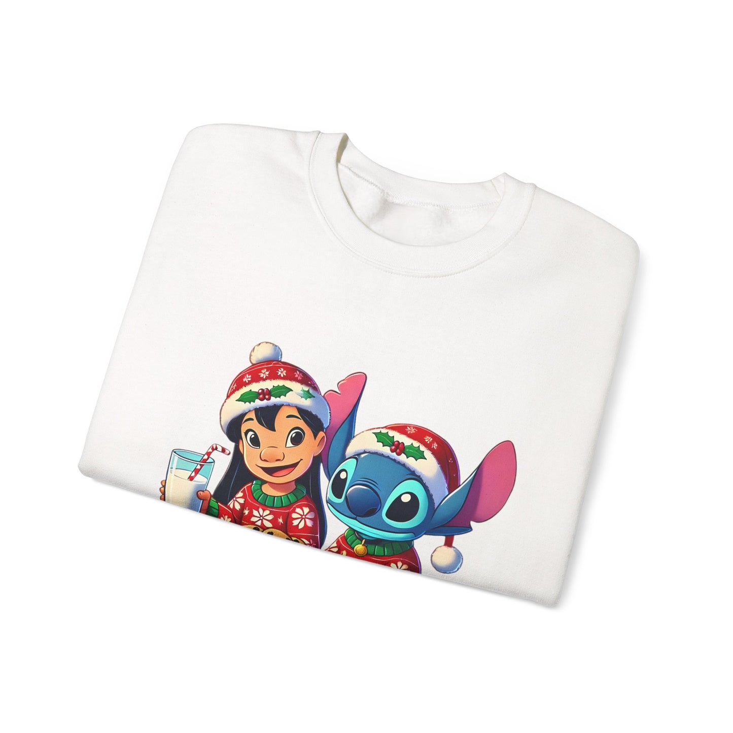 Holiday Character Sweatshirt — Cute Christmas Cookies & Milk Design