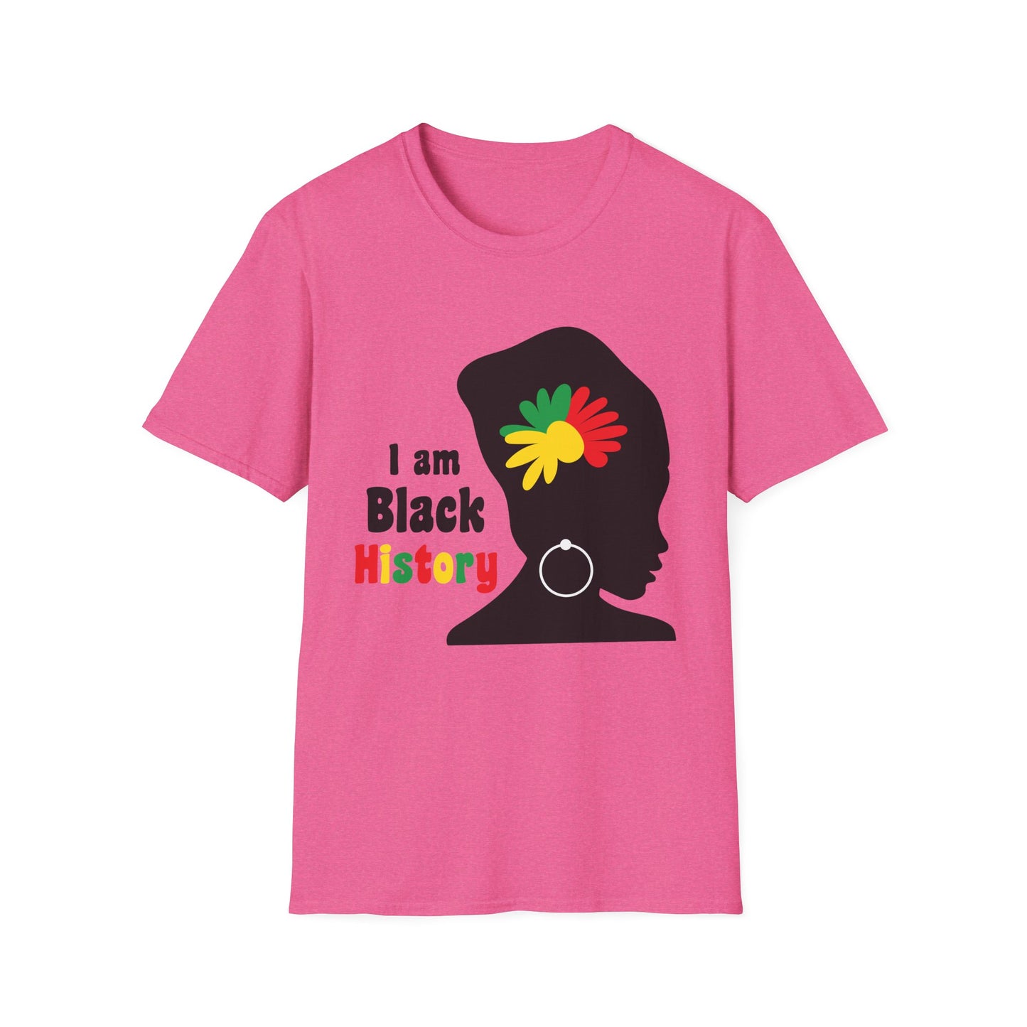 I Am Black History Unisex Softstyle T-Shirt | Black History Month Gift, Empowerment Shirt, Cultural Pride Tee, Education Awareness