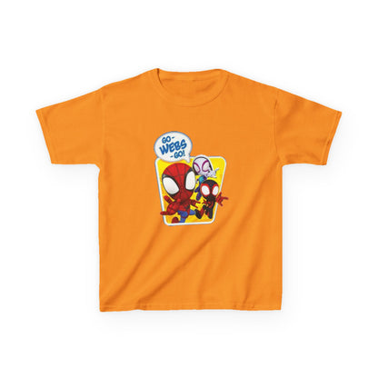 Spiderman Kids Heavy Cotton Tee - Playful Superhero Shirt for Young Fans