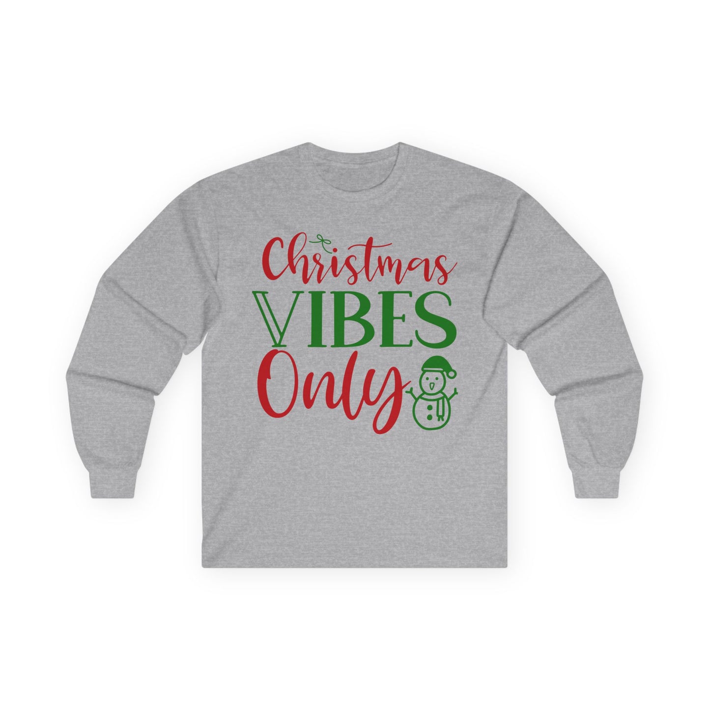 Christmas Vibes Long Sleeve Tee, Holiday Apparel, Unisex Tee, Festive Shirt, Winter Wear, Christmas Gift, Seasonal Fashion