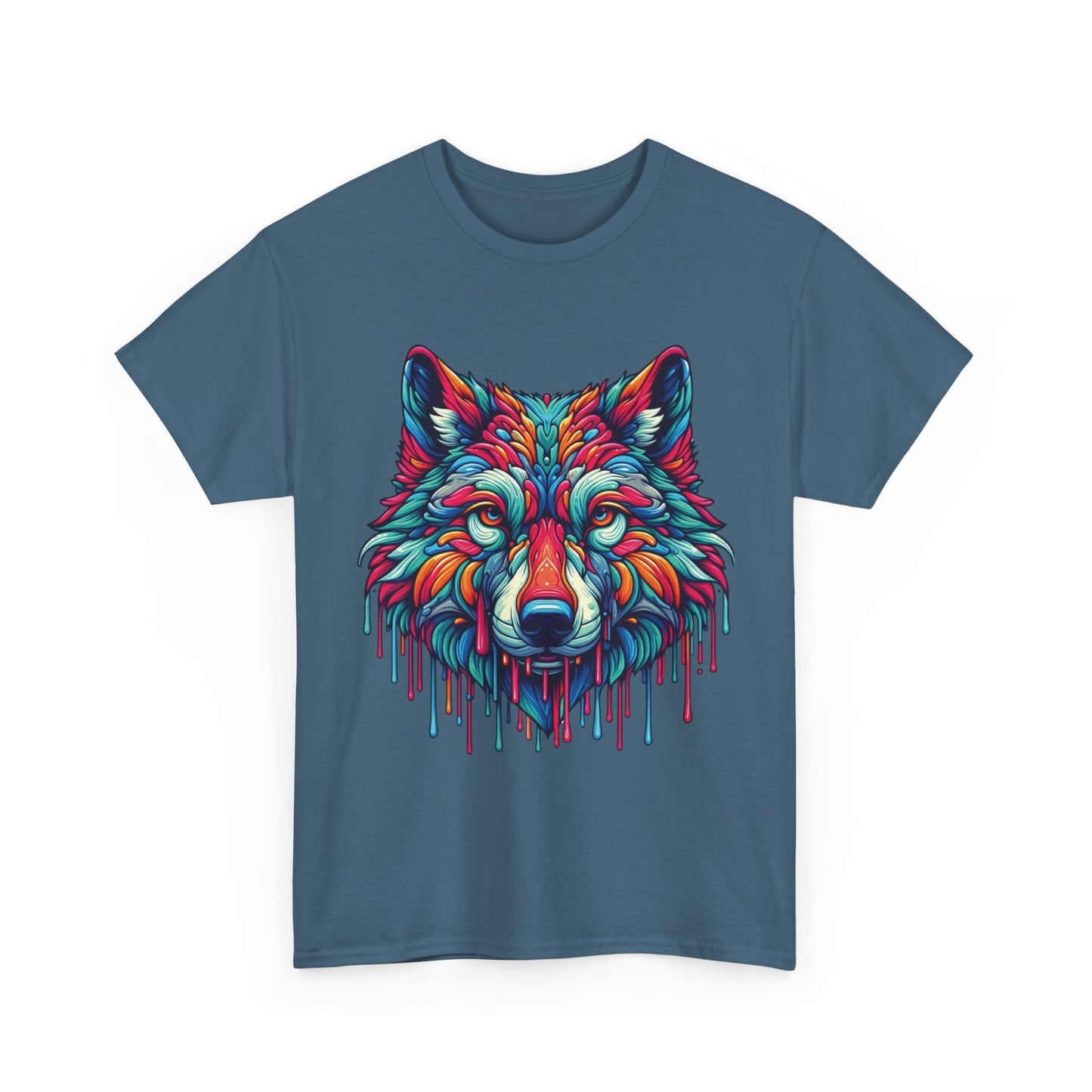 Colorful Wolf Face T-Shirt
