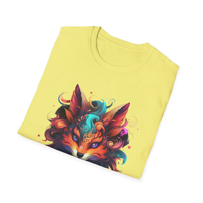 Colorful Fox Illustration Unisex T-Shirt - Vibrant Art Tee
