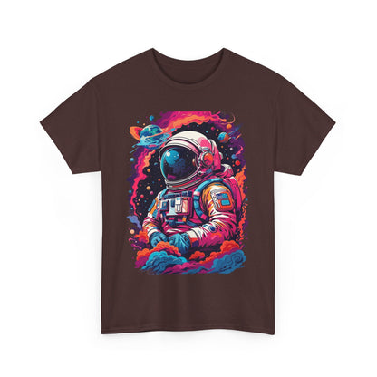 Cosmic Astronaut Unisex Heavy Cotton Tee - Galaxy Graphic T-Shirt