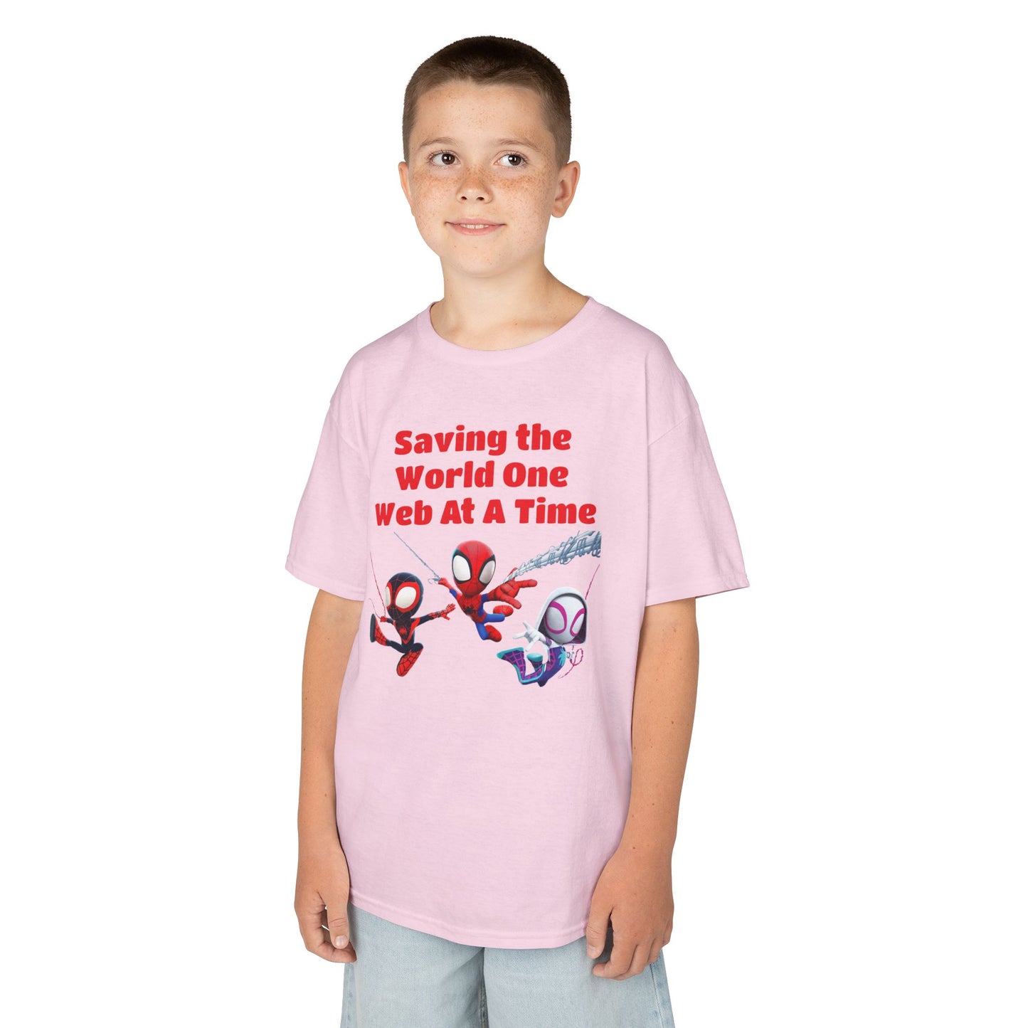 Kids Superhero Tee - Saving the World One Web At A Time