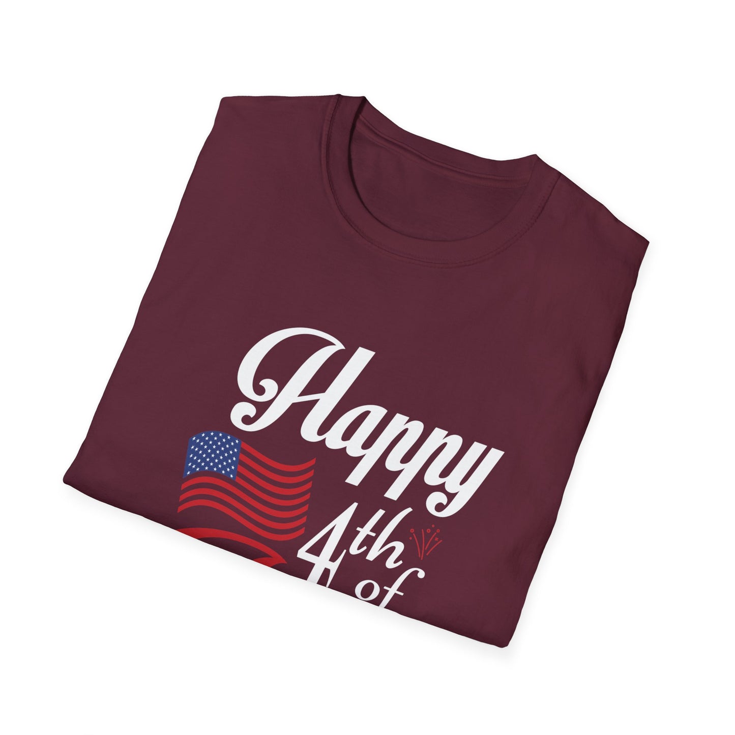 Patriotic 4th of July Unisex Softstyle T-Shirt, Independence Day Tee, Festival Shirt, Summer Celebrations, BBQ Outfit