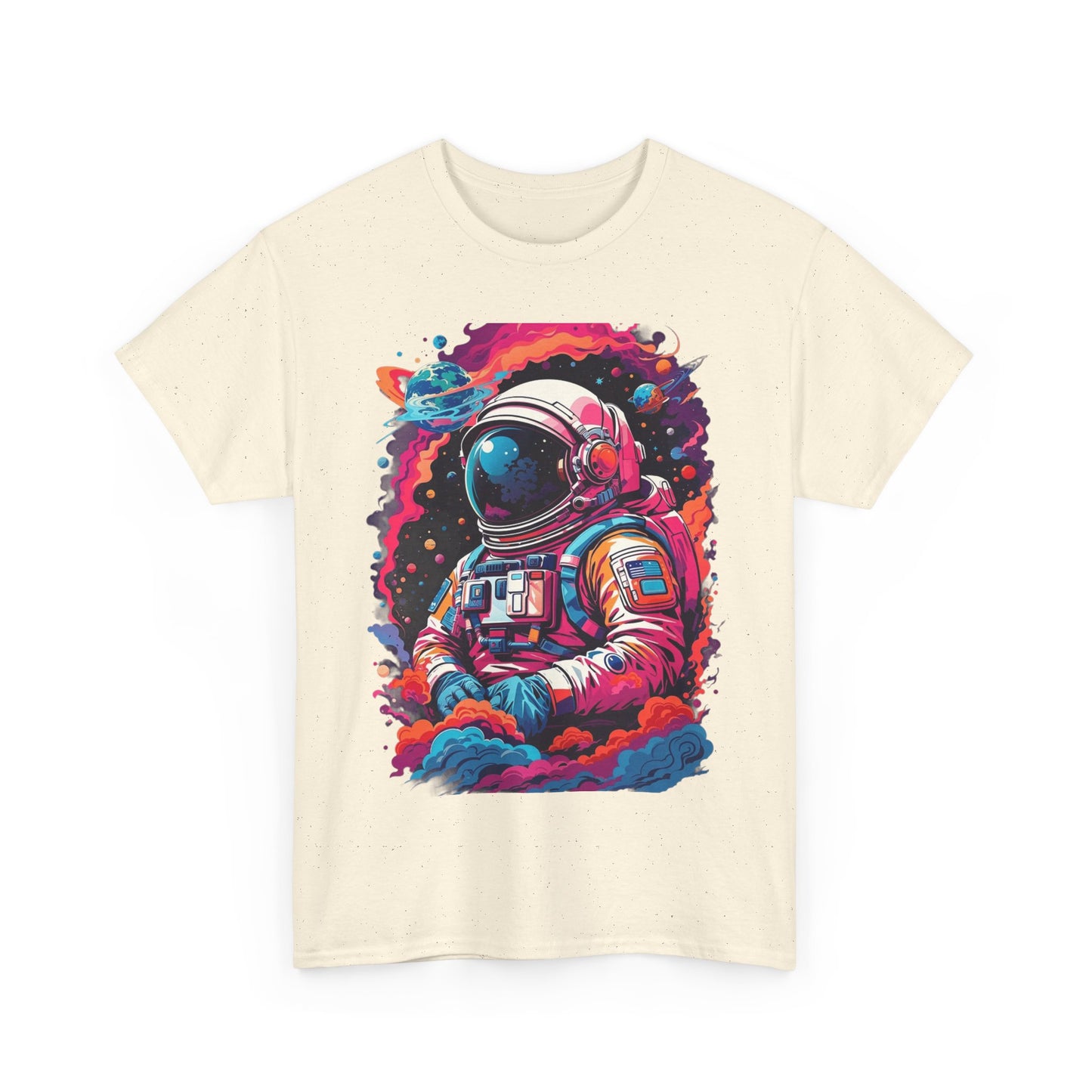 Cosmic Astronaut Unisex Heavy Cotton Tee - Galaxy Graphic T-Shirt