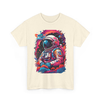 Cosmic Astronaut Unisex Heavy Cotton Tee - Galaxy Graphic T-Shirt