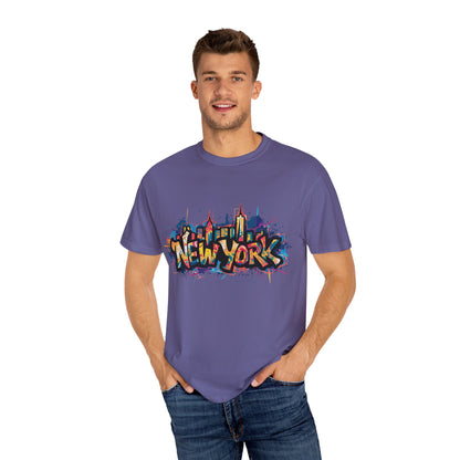 Colorful New York Graffiti T-Shirt, Streetwear Tee, City Vibe Shirt, Travel Souvenir Gift, Urban Fashion, Summer Outfit