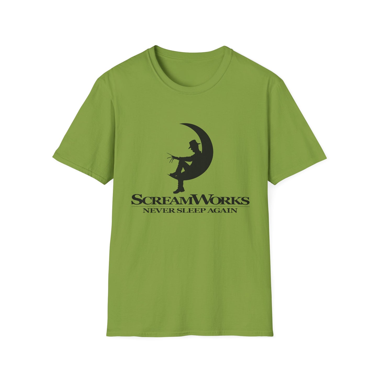 ScreamWorks Unisex Softstyle T-Shirt, Halloween Costume Shirt, Graphic Tee, Sleepover Wear, Spooky Gift Idea