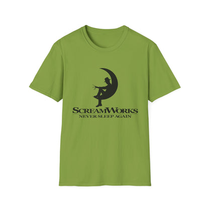 ScreamWorks Unisex Softstyle T-Shirt, Halloween Costume Shirt, Graphic Tee, Sleepover Wear, Spooky Gift Idea