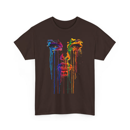 Artistic Rainbow Drip Unisex Heavy Cotton Tee | Vibrant Fashion for Self-Expression