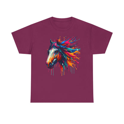 Vibrant Horse Art Unisex Heavy Cotton Tee