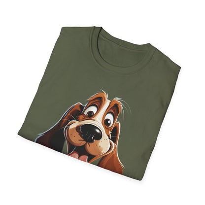 Cute Cartoon Dog Unisex Softstyle T-Shirt - Perfect for Pet Lovers