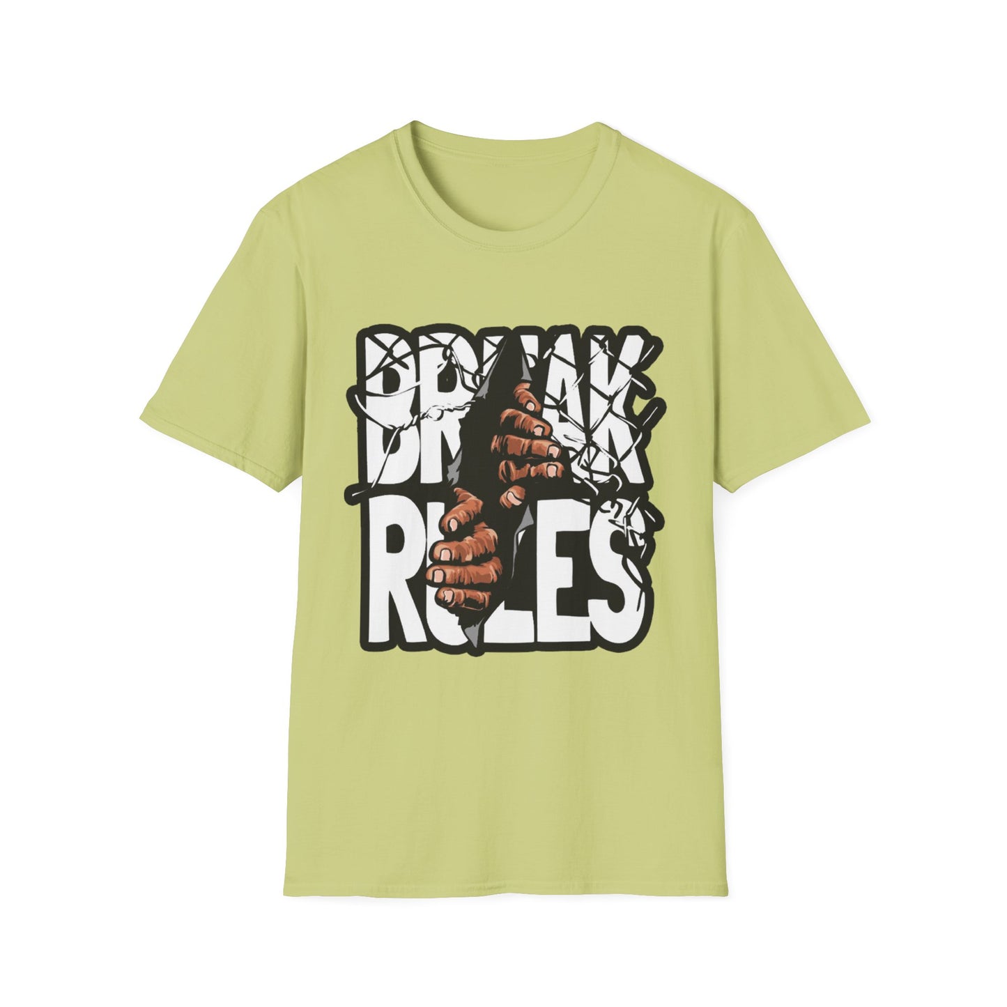 Break Rules Unisex Softstyle T-Shirt - Casual Streetwear Tee for Rebels