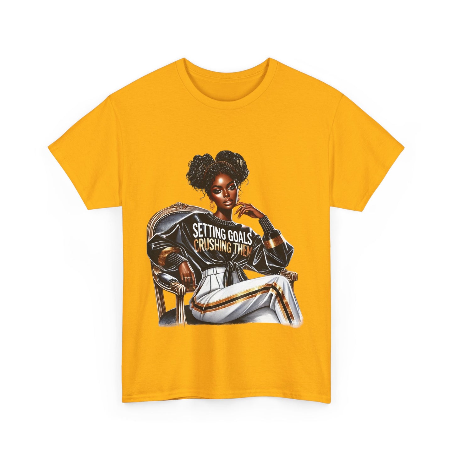 Motivational Tee - Setting Goals & Crushing Them - Unisex Heavy Cotton Shirt