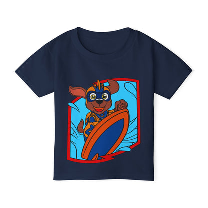 Toddler Graphic T-Shirt, Fun Surfing Dog Design, Kids Beachwear, Playful Summer Outfit, Birthday Gift for Boys & Girls