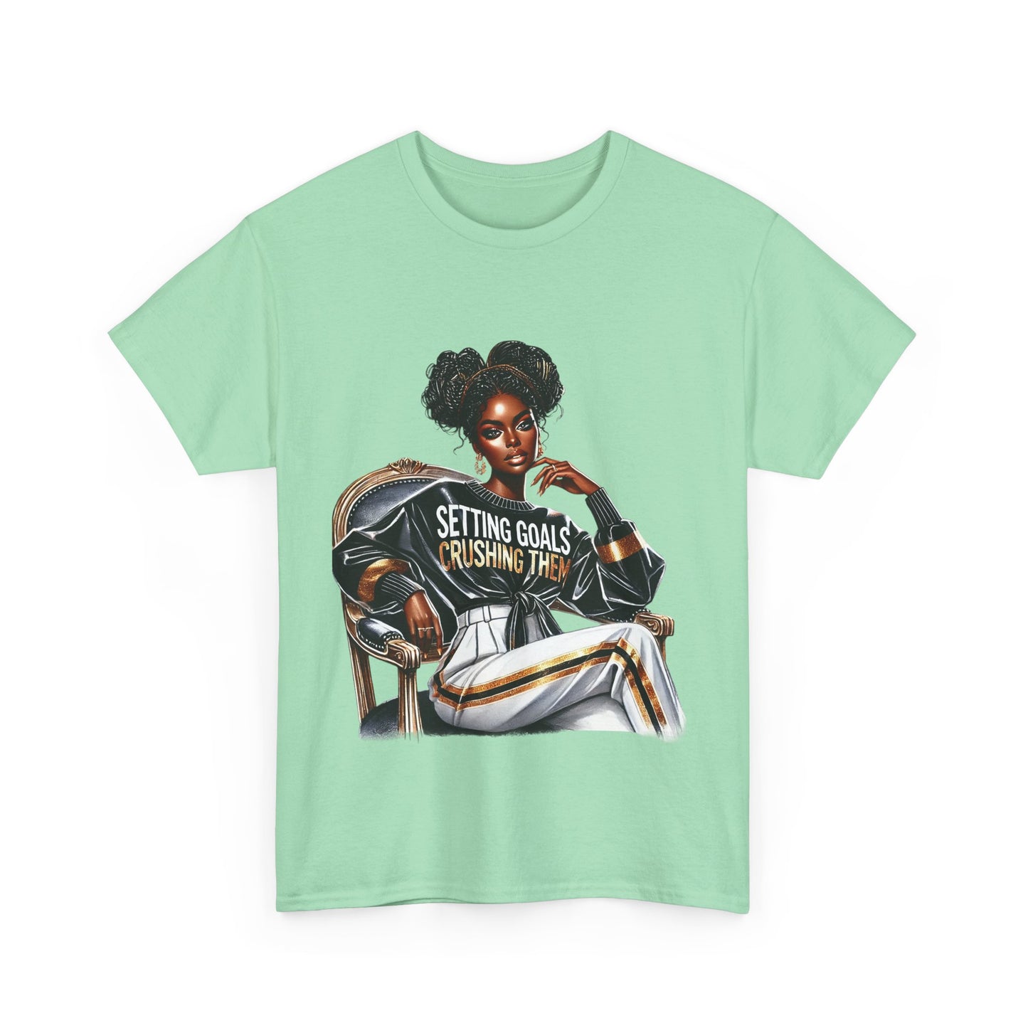 Motivational Tee - Setting Goals & Crushing Them - Unisex Heavy Cotton Shirt