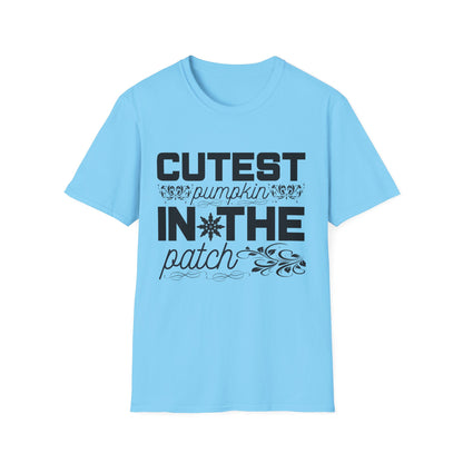 Cutest Pumpkin in the Patch Unisex Softstyle T-Shirt, Fall Fashion Tee, Halloween Shirt, Thanksgiving Outfit, Seasonal Gift