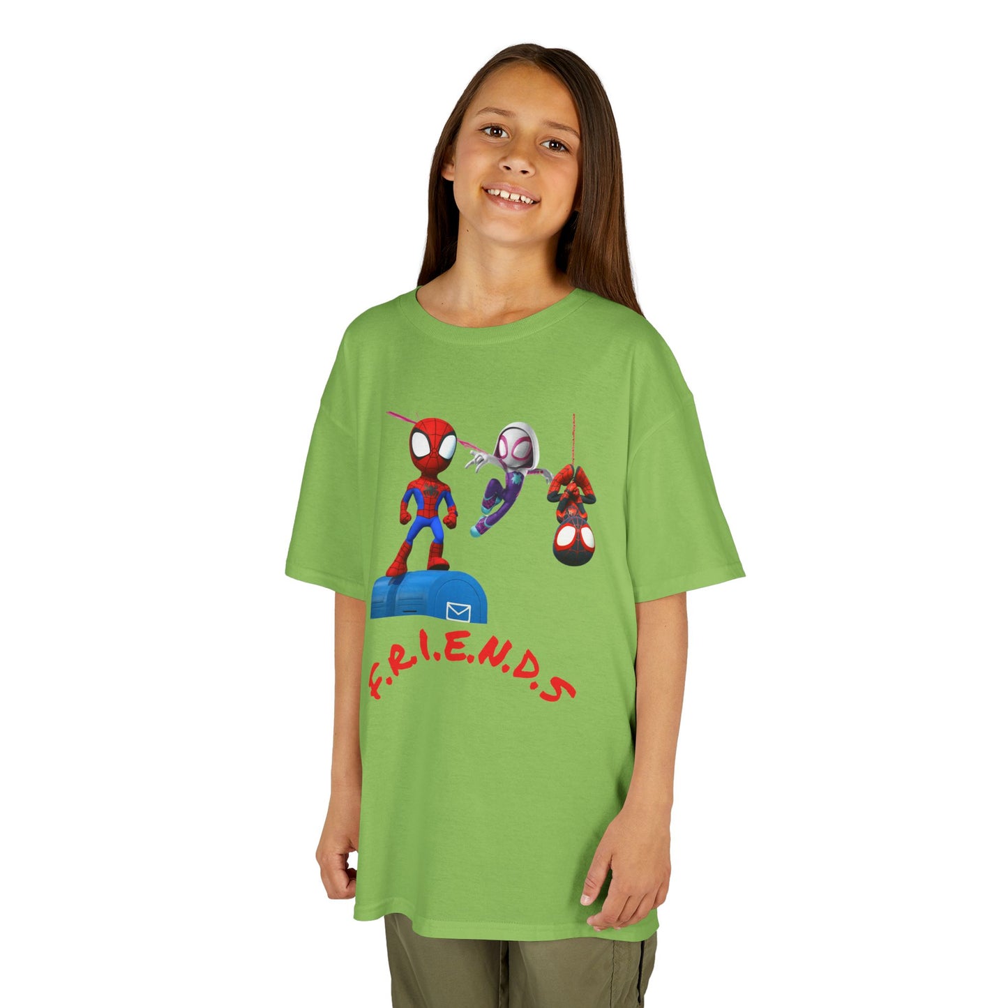 Kids' Friends Spider-Man Tee - Fun & Colorful Cotton T-Shirt for Young Superheroes