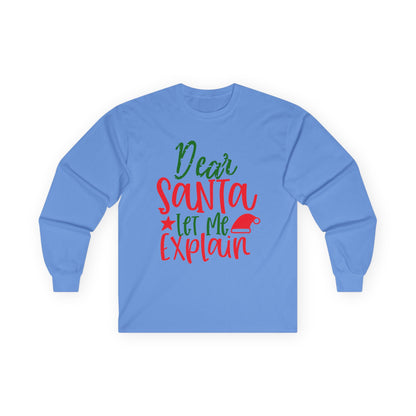 Unisex Holiday Long Sleeve Tee - Perfect for Christmas, Family Gatherings, Fun Gift, Cozy Winter Wear, Dear Santa Design