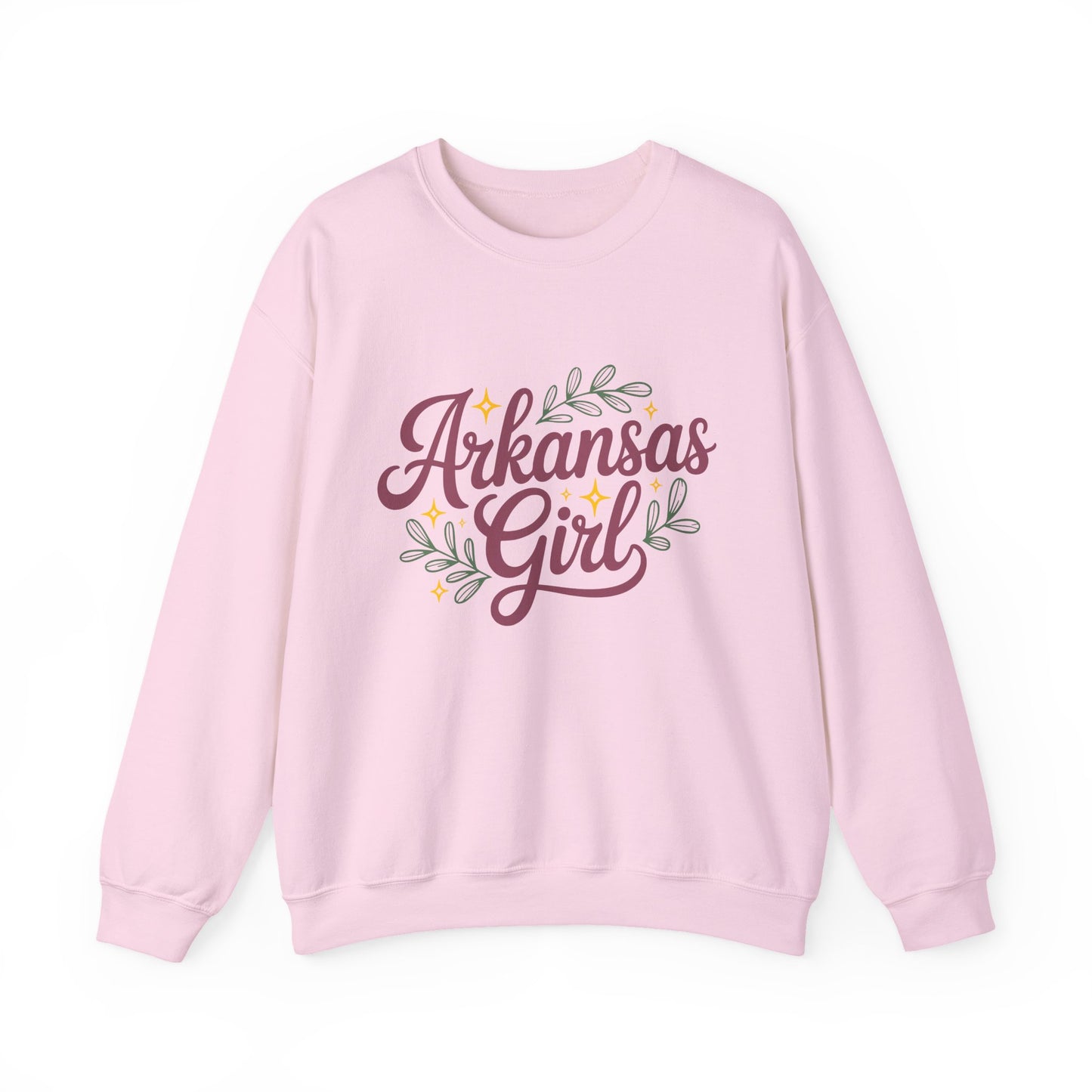 Sweatshirt — "Arkansas Girl" Floral Crewneck