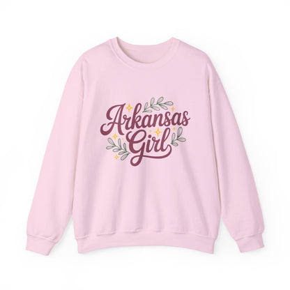 Sweatshirt — "Arkansas Girl" Floral Crewneck