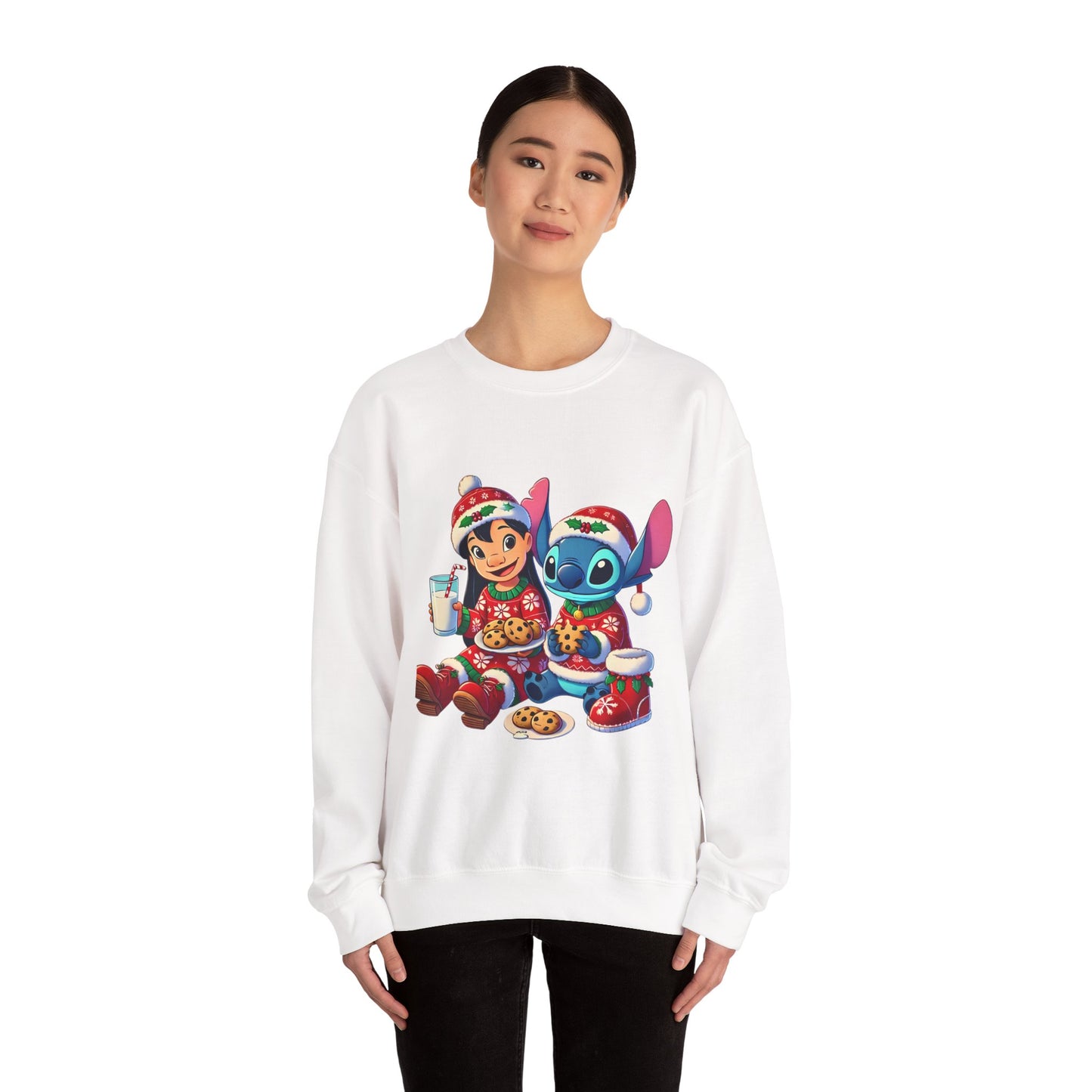 Holiday Character Sweatshirt — Cute Christmas Cookies & Milk Design
